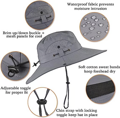 🔥Premium Solar Fan Wide Brim Hat❄️ Instant Cooling& Full UV Protection🏕️ Perfect for Fishing, Hiking & Gardening