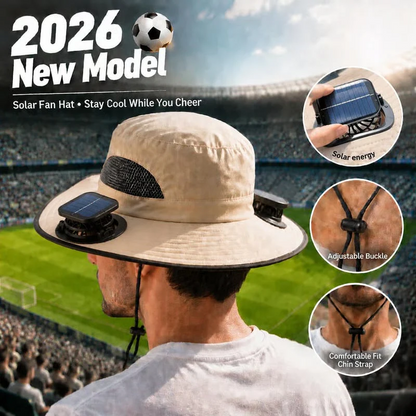 🔥Premium Solar Fan Wide Brim Hat❄️ Instant Cooling& Full UV Protection🏕️ Perfect for Fishing, Hiking & Gardening